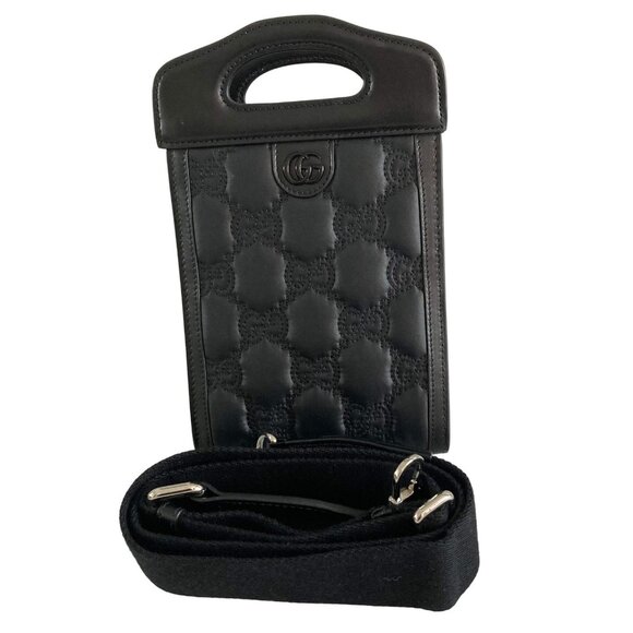 Gucci Mini Top Handle Crossbody Messenger Black Fullest - Picture 1 of 9